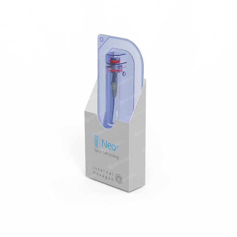 100 שתלים ספירליים NEO + מבנים ישרים + ערכת ImplaKit® סטנדרטית - חיבור משושה פנימי